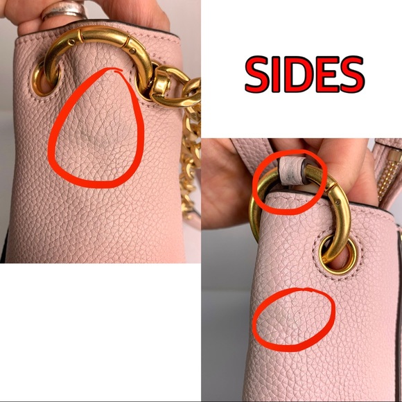 Tory Burch Everly Hobo Bag Shell Pink Pebbled Leather Purse Medium - Picture 12 of 14